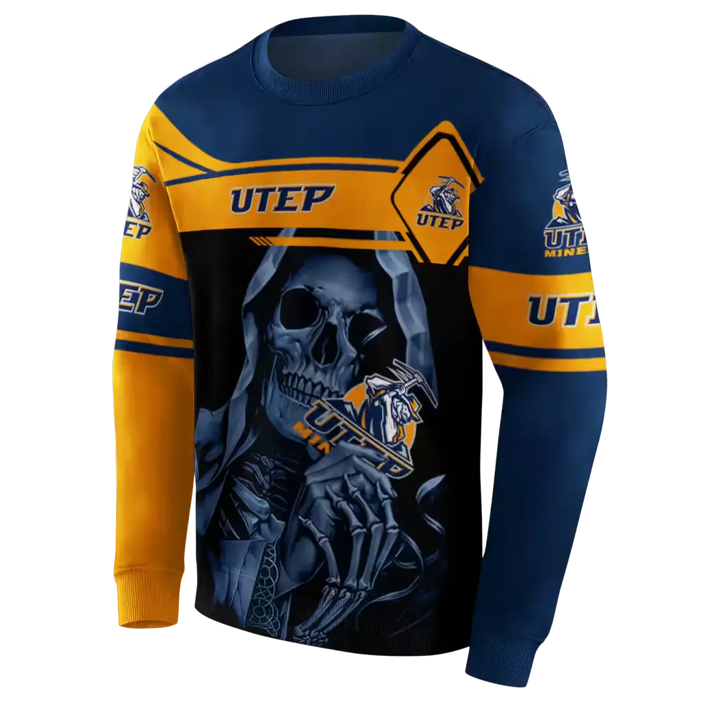 customized utep miners grim reaper blue black hoodie new arrival customized utep miners grim reaper blue black hoodie new arrival