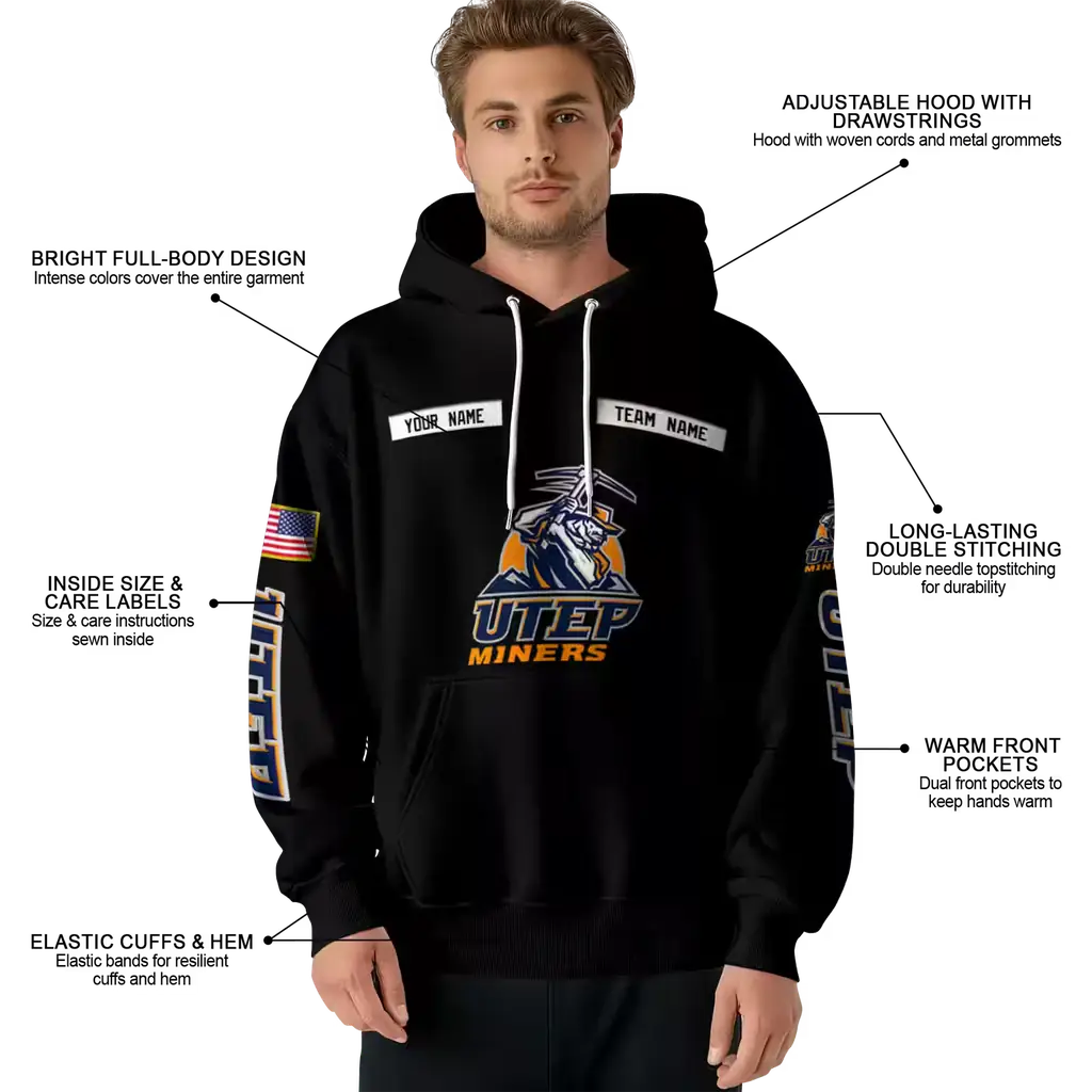 customized utep miners punisher skull black hoodie latest model customized utep miners punisher skull black hoodie latest model