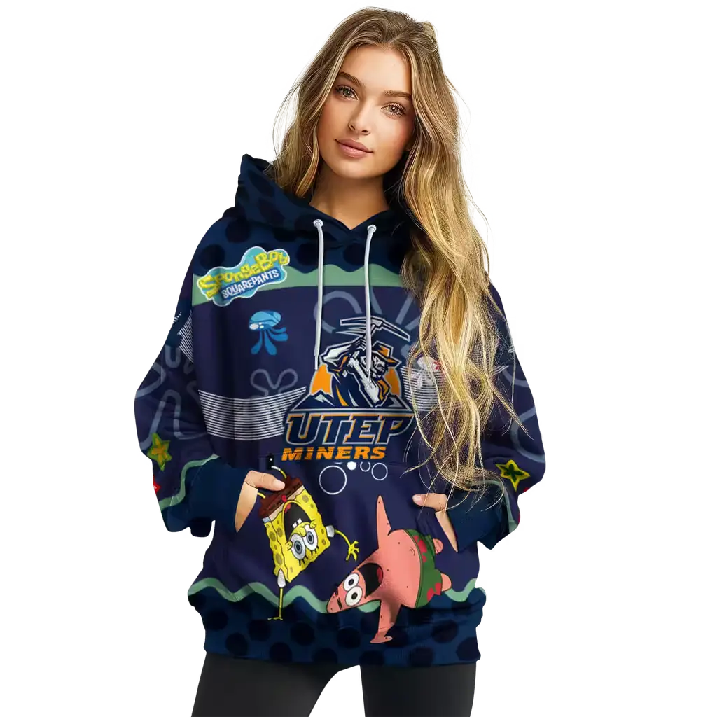 customized utep miners spongebob patrick star blue navy hoodie high quality customized utep miners spongebob patrick star blue navy hoodie high quality