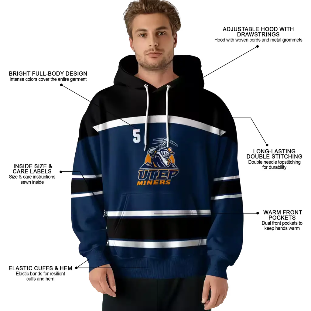 customized utep miners striped pattern blue hoodie latest model customized utep miners striped pattern blue hoodie latest model