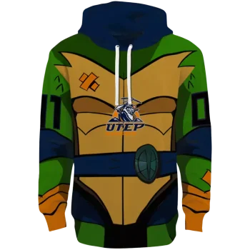 customized utep miners superhero armor blue green hoodie best selling