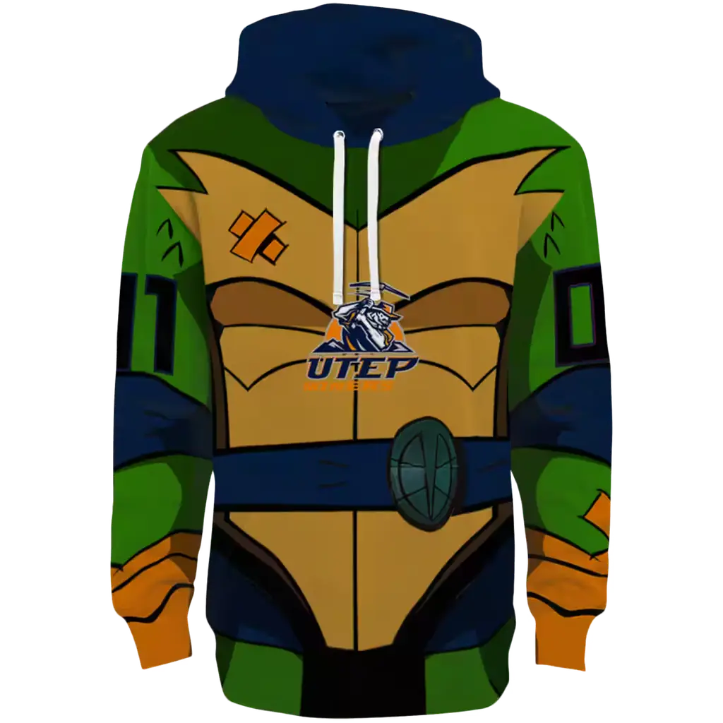 customized utep miners superhero armor blue green hoodie best selling customized utep miners superhero armor blue green hoodie best selling
