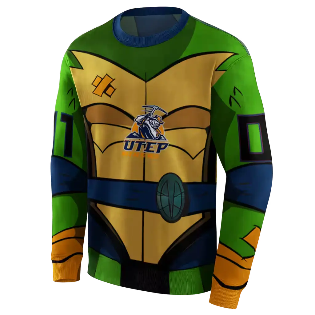 customized utep miners superhero armor blue green hoodie new arrival customized utep miners superhero armor blue green hoodie new arrival