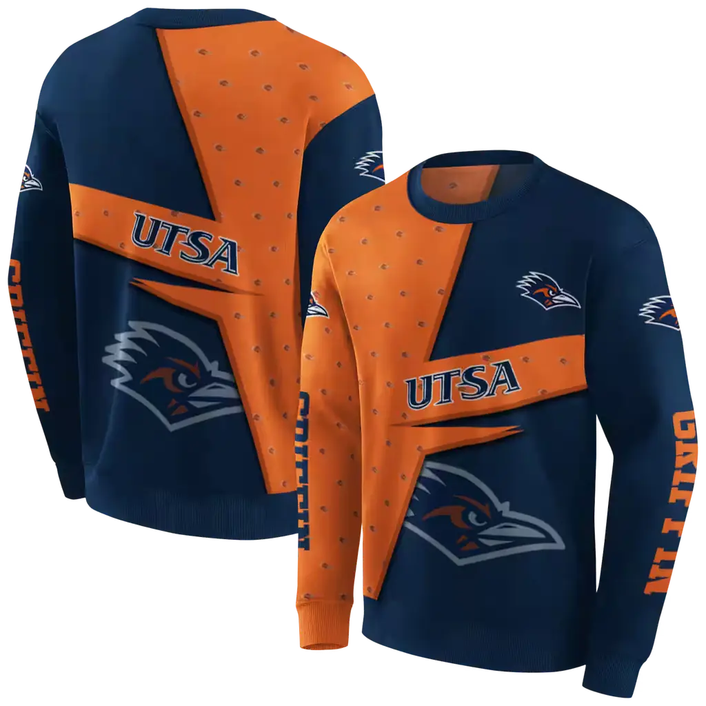 customized utsa roadrunners abstract shape orange hoodie premium grade customized utsa roadrunners abstract shape orange hoodie premium grade