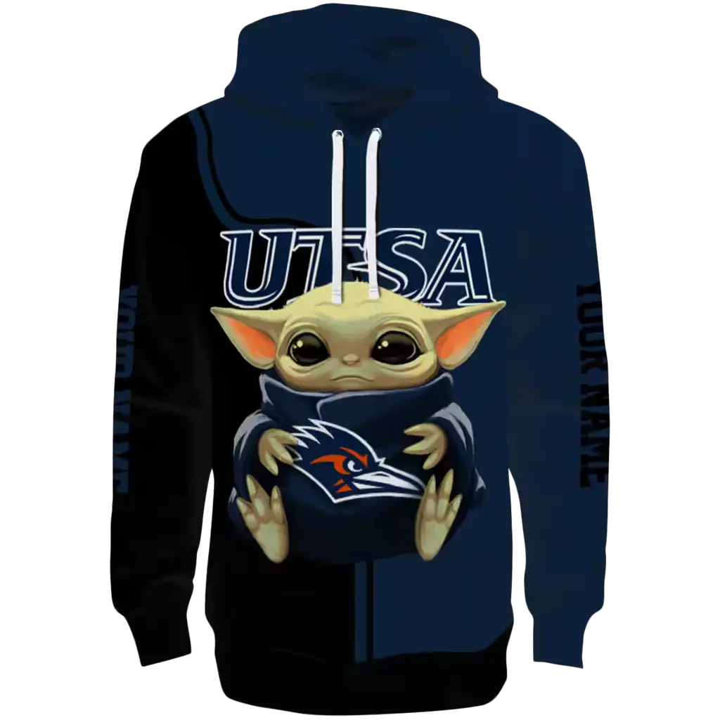 customized utsa roadrunners baby yoda orange black hoodie best selling customized utsa roadrunners baby yoda orange black hoodie best selling