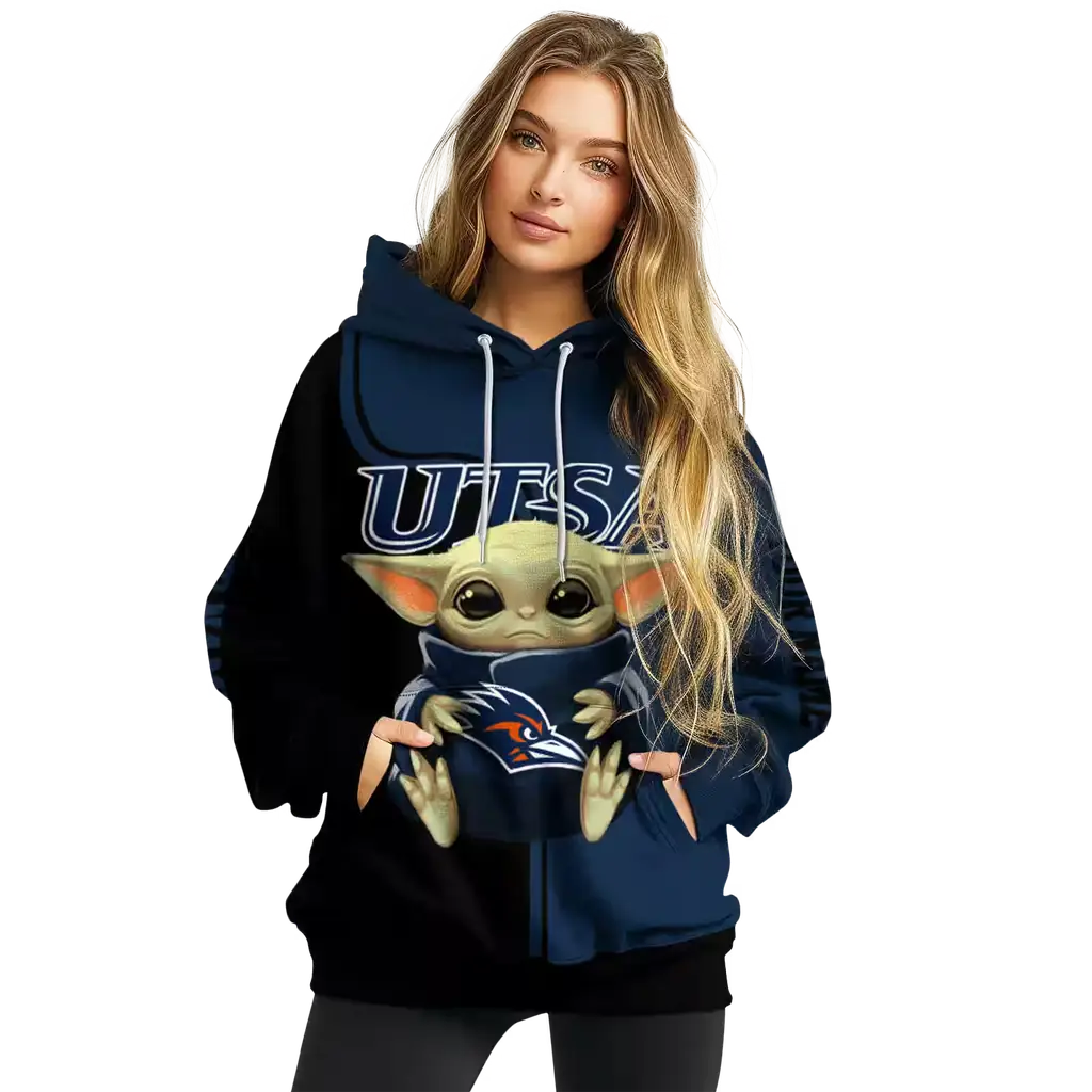 customized utsa roadrunners baby yoda orange black hoodie high quality customized utsa roadrunners baby yoda orange black hoodie high quality