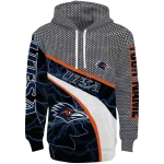 customized utsa roadrunners hexagonal mesh orange black gray hoodie best selling