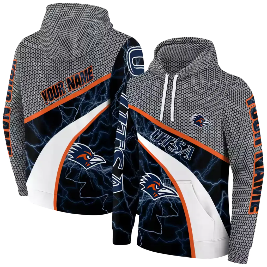 customized utsa roadrunners hexagonal mesh orange black gray hoodie fashion forward customized utsa roadrunners hexagonal mesh orange black gray hoodie fashion forward
