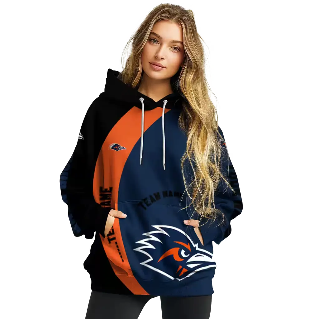 customized utsa roadrunners minimalist design orange black hoodie high quality customized utsa roadrunners minimalist design orange black hoodie high quality