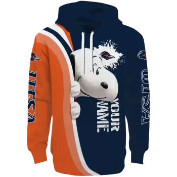 customized utsa roadrunners peeking snoopy orange hoodie best selling