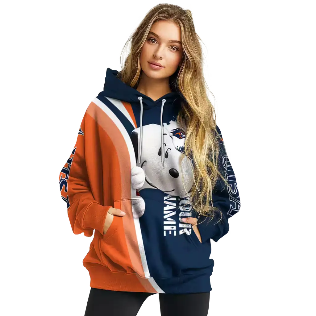 customized utsa roadrunners peeking snoopy orange hoodie high quality customized utsa roadrunners peeking snoopy orange hoodie high quality