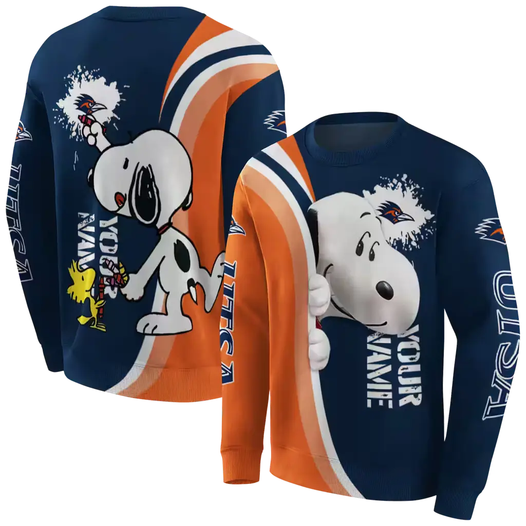 customized utsa roadrunners peeking snoopy orange hoodie premium grade customized utsa roadrunners peeking snoopy orange hoodie premium grade