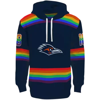 customized utsa roadrunners rainbow stripes orange hoodie best selling