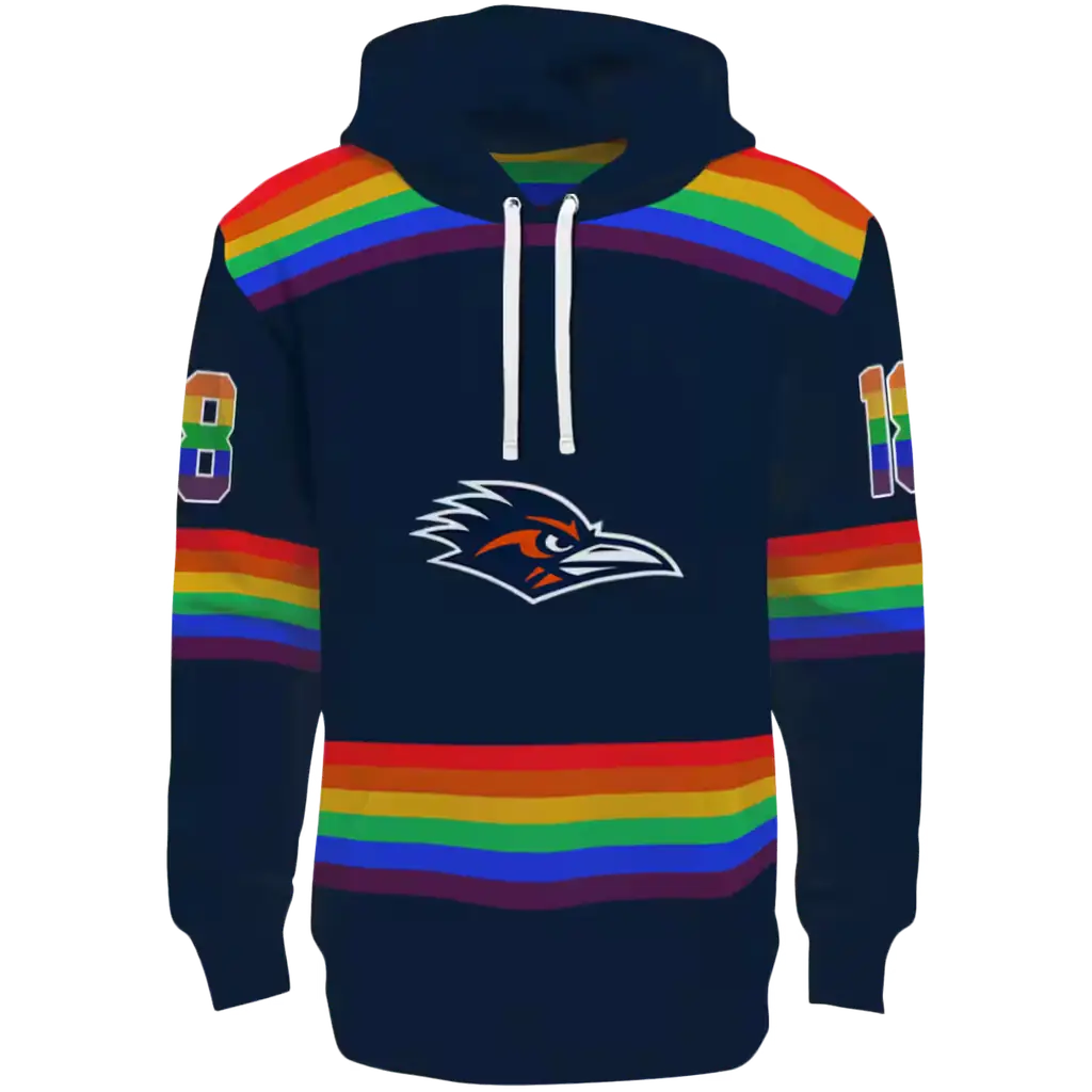 customized utsa roadrunners rainbow stripes orange hoodie best selling customized utsa roadrunners rainbow stripes orange hoodie best selling