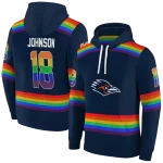 customized utsa roadrunners rainbow stripes orange hoodie best selling