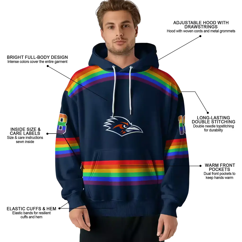customized utsa roadrunners rainbow stripes orange hoodie latest model customized utsa roadrunners rainbow stripes orange hoodie latest model
