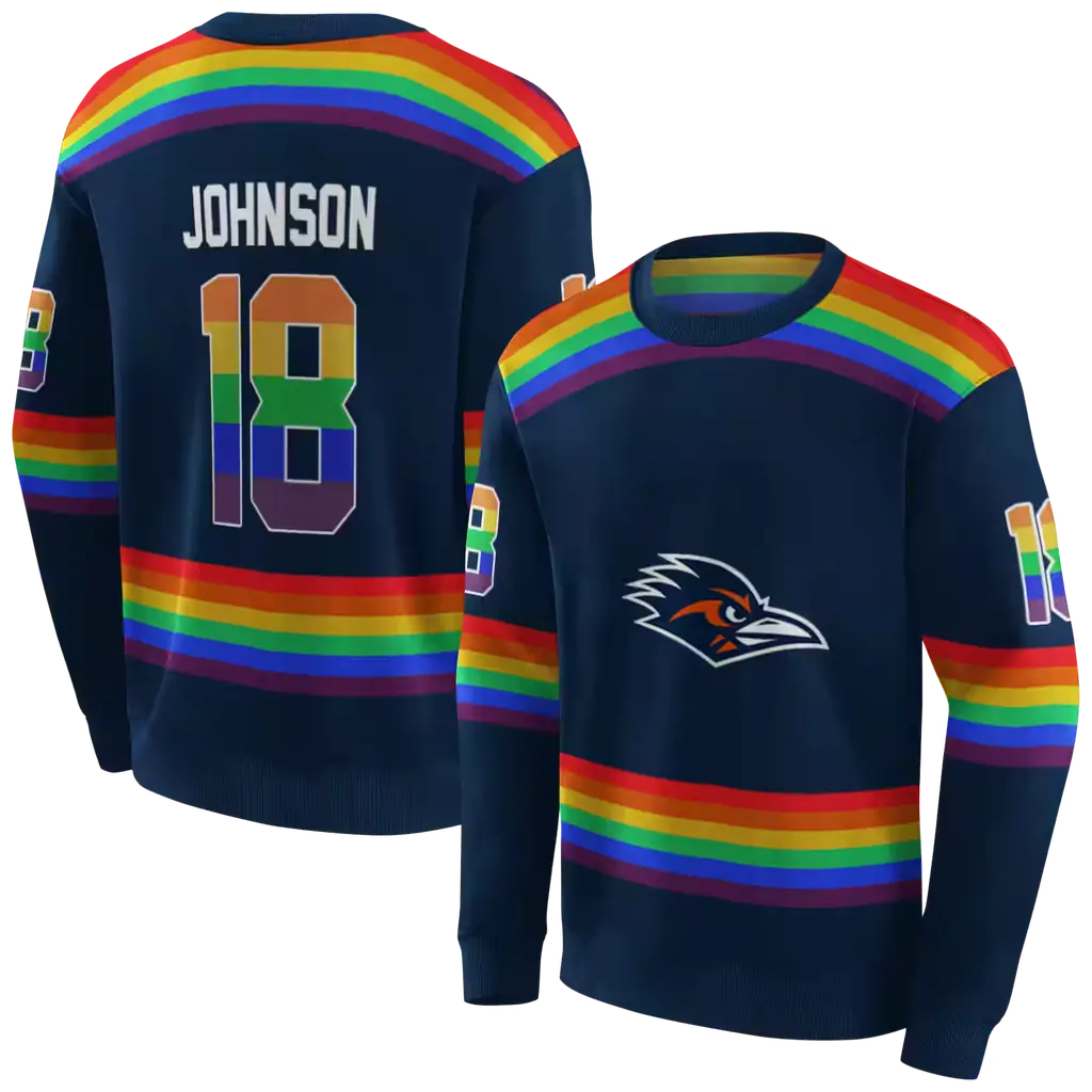 customized utsa roadrunners rainbow stripes orange hoodie premium grade customized utsa roadrunners rainbow stripes orange hoodie premium grade