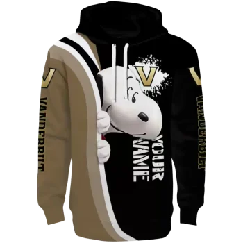 customized vanderbilt commodores peeking snoopy black hoodie best selling