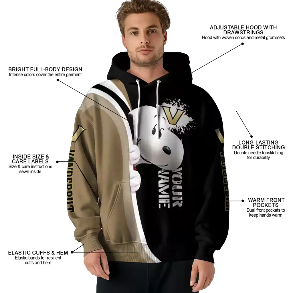 customized vanderbilt commodores peeking snoopy black hoodie latest model customized vanderbilt commodores peeking snoopy black hoodie latest model