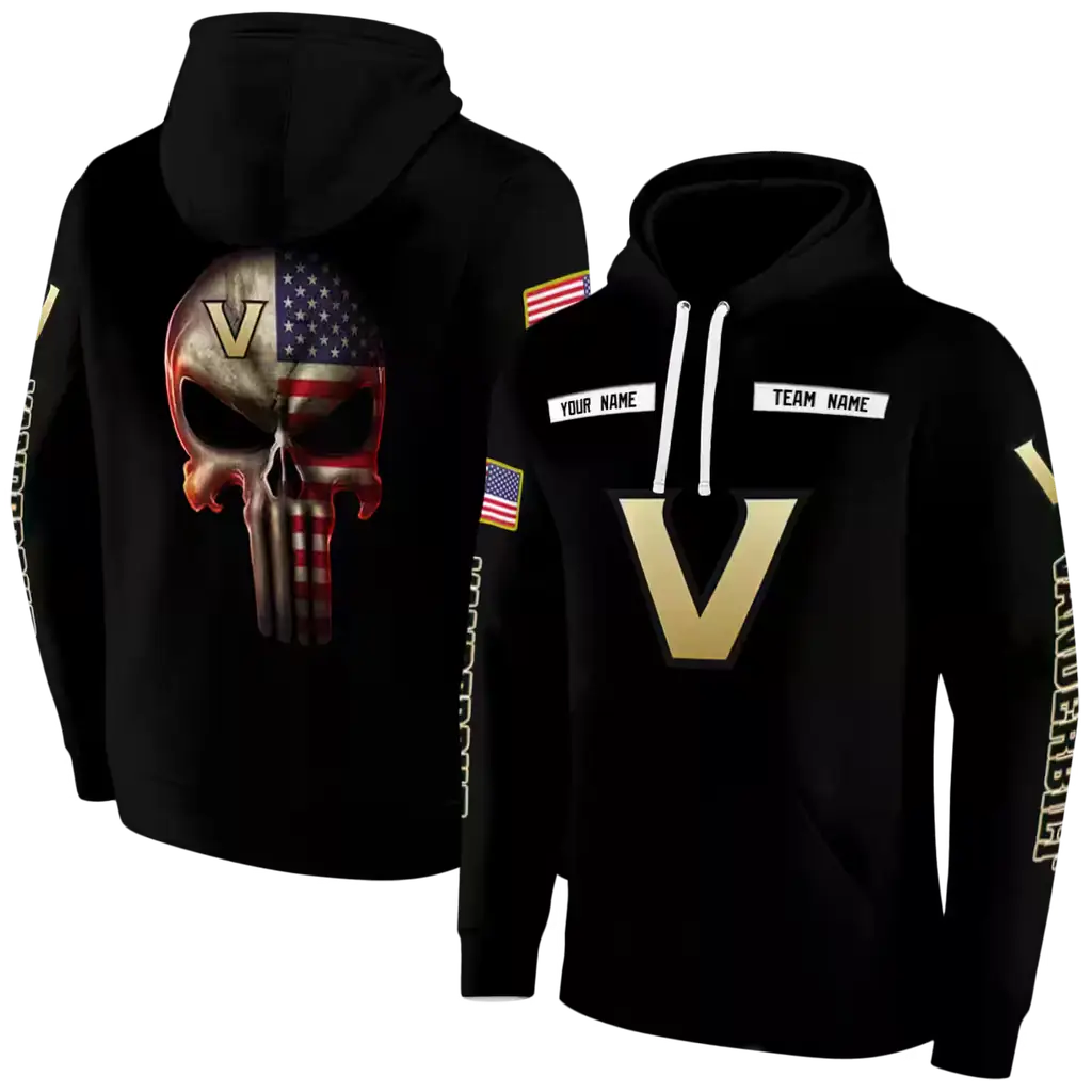 customized vanderbilt commodores punisher skull black hoodie fashion forward customized vanderbilt commodores punisher skull black hoodie fashion forward