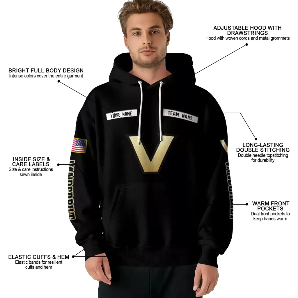 customized vanderbilt commodores punisher skull black hoodie latest model customized vanderbilt commodores punisher skull black hoodie latest model