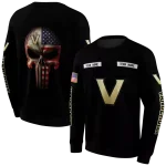 customized vanderbilt commodores punisher skull black hoodie best selling