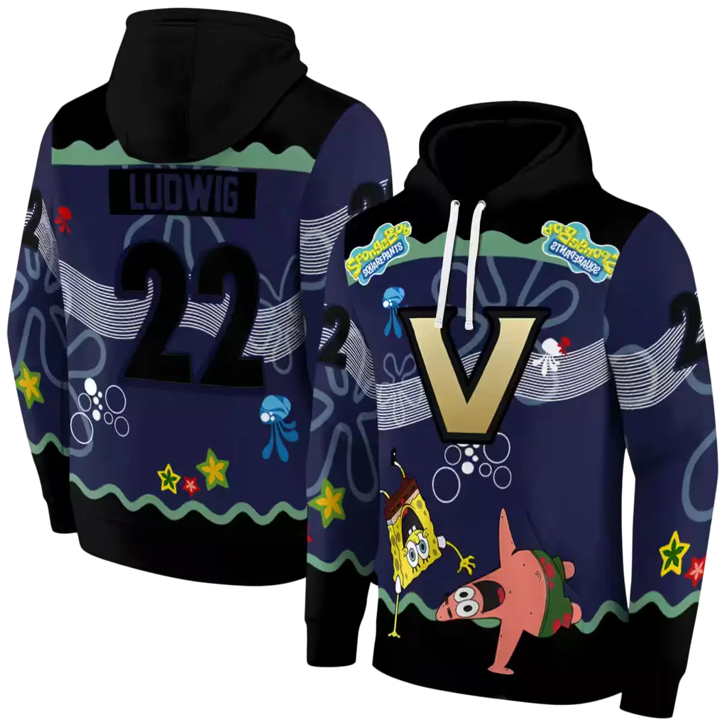 customized vanderbilt commodores spongebob patrick star black navy hoodie fashion forward customized vanderbilt commodores spongebob patrick star black navy hoodie fashion forward