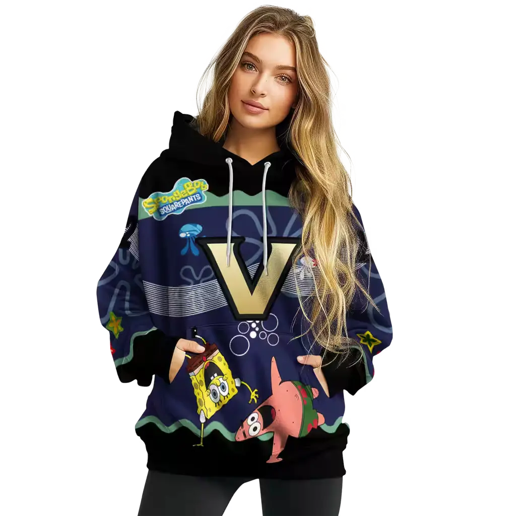 customized vanderbilt commodores spongebob patrick star black navy hoodie high quality customized vanderbilt commodores spongebob patrick star black navy hoodie high quality