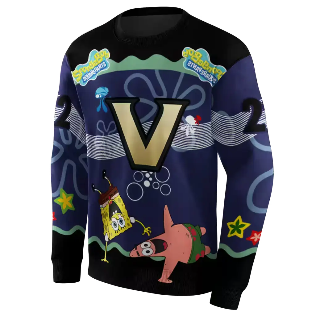 customized vanderbilt commodores spongebob patrick star black navy hoodie new arrival customized vanderbilt commodores spongebob patrick star black navy hoodie new arrival