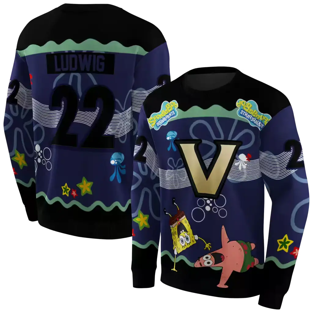 customized vanderbilt commodores spongebob patrick star black navy hoodie premium grade customized vanderbilt commodores spongebob patrick star black navy hoodie premium grade