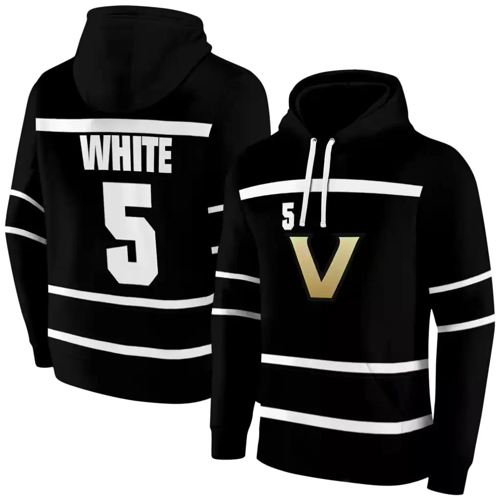 customized vanderbilt commodores striped pattern black hoodie fashion forward customized vanderbilt commodores striped pattern black hoodie fashion forward