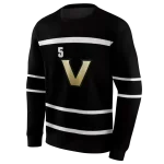 customized vanderbilt commodores striped pattern black hoodie best selling