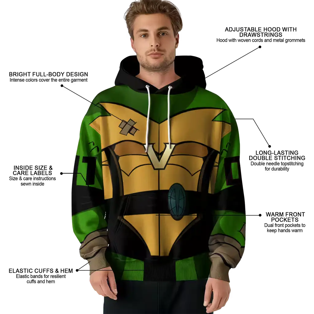 customized vanderbilt commodores superhero armor black green hoodie latest model customized vanderbilt commodores superhero armor black green hoodie latest model