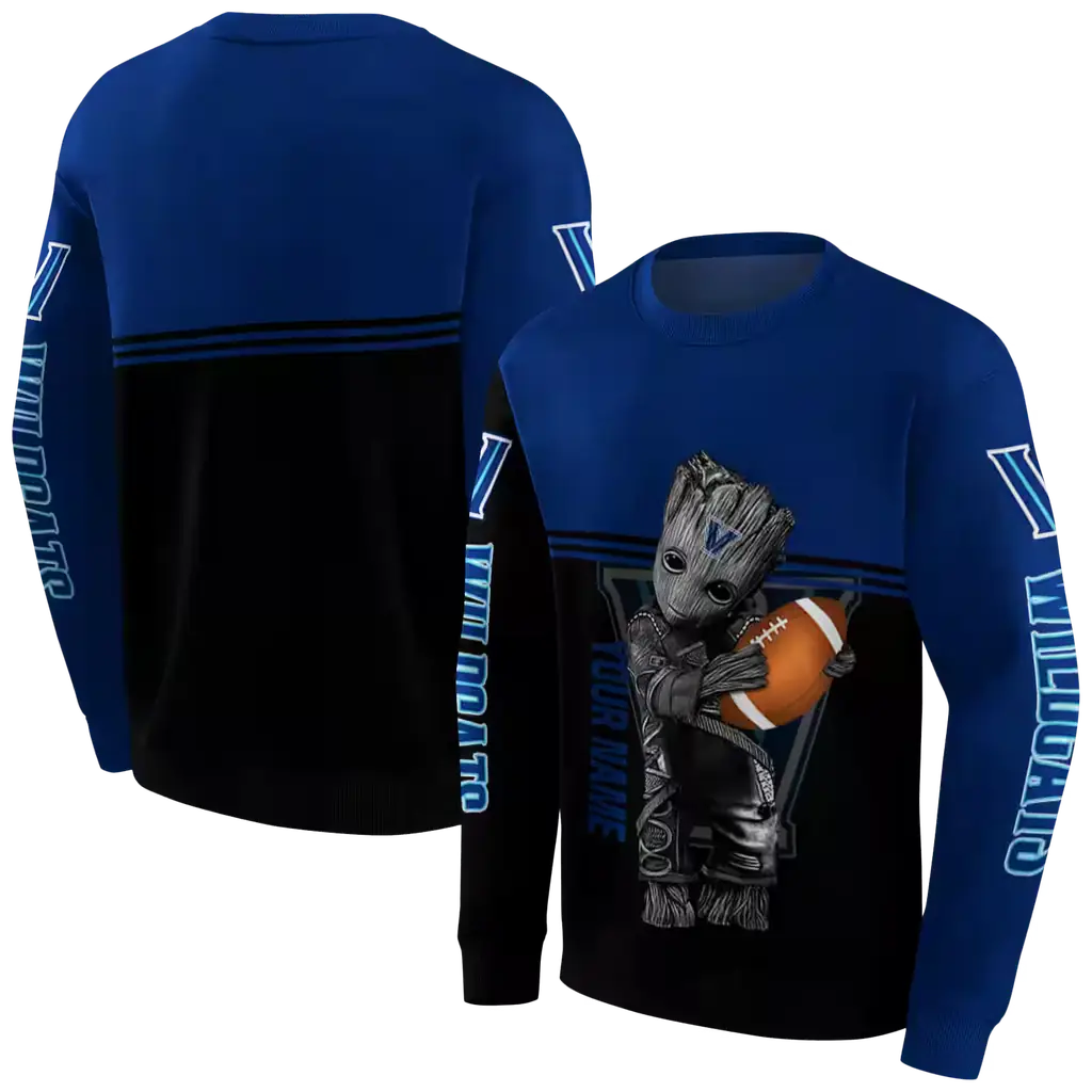 customized villanova wildcats baby groot navy black hoodie premium grade customized villanova wildcats baby groot navy black hoodie premium grade