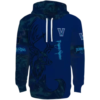 customized villanova wildcats deer silhouette navy hoodie best selling
