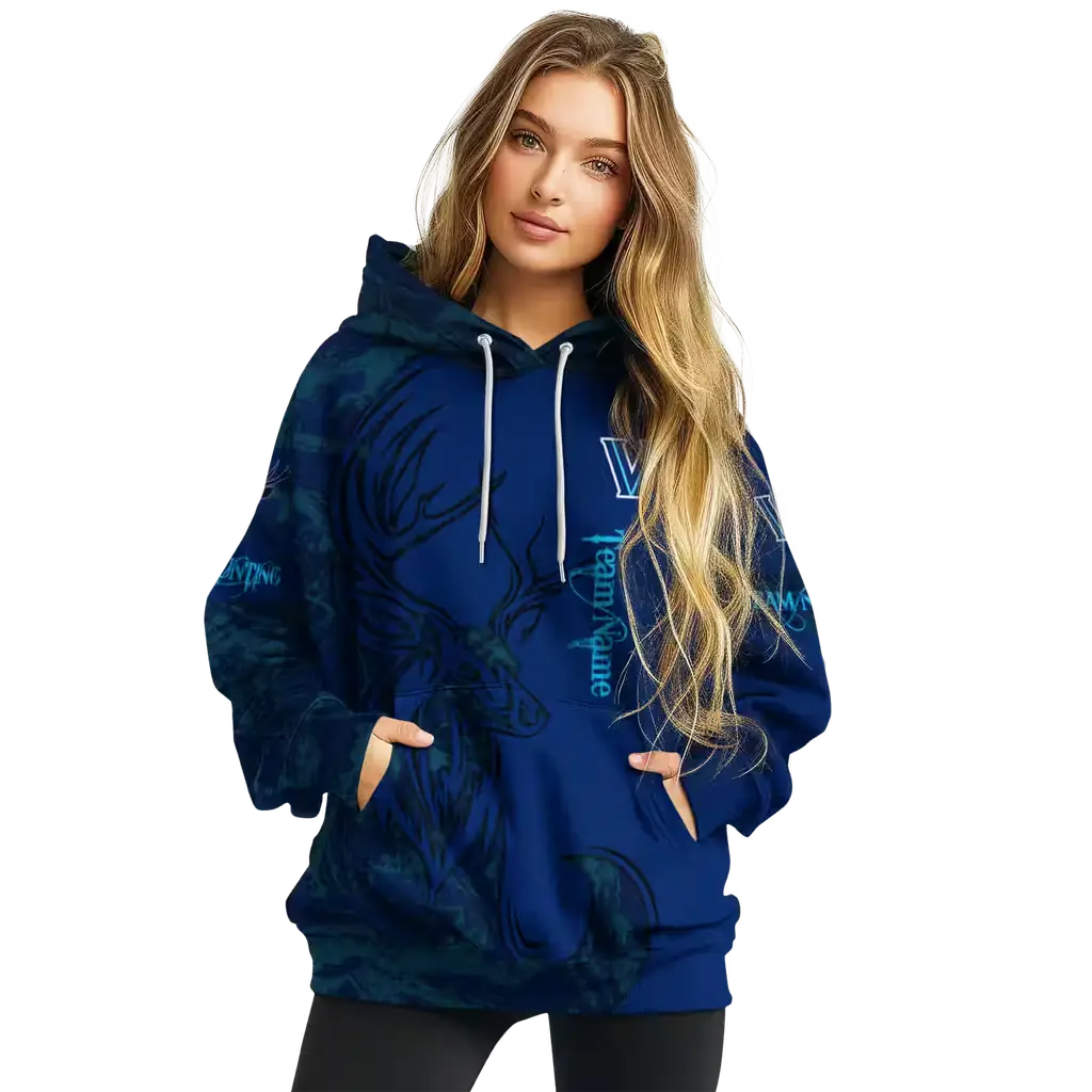 customized villanova wildcats deer silhouette navy hoodie high quality customized villanova wildcats deer silhouette navy hoodie high quality