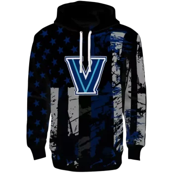 customized villanova wildcats distressed flag navy black hoodie best selling