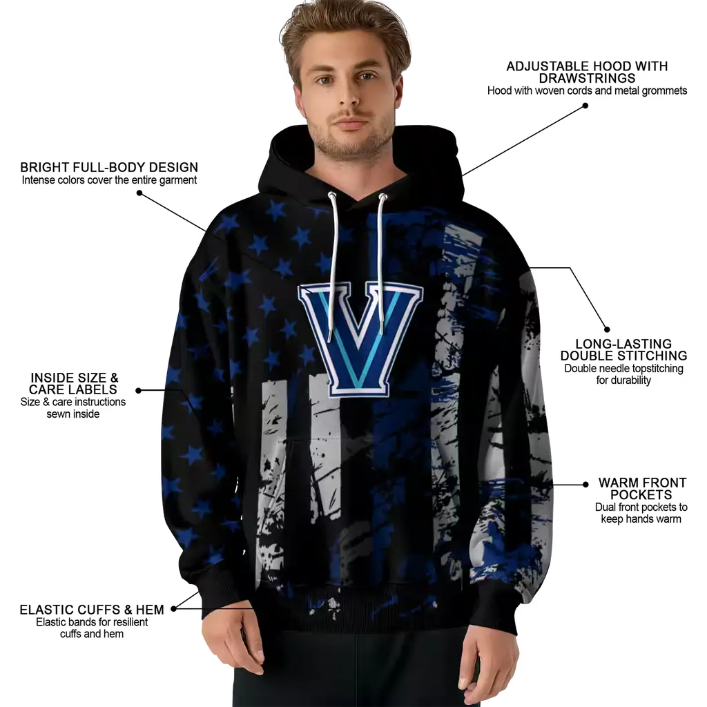 customized villanova wildcats distressed flag navy black hoodie latest model customized villanova wildcats distressed flag navy black hoodie latest model