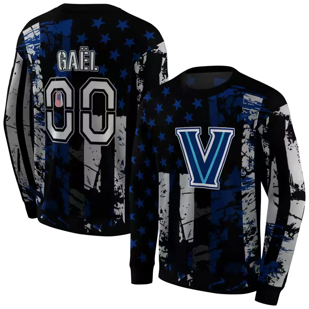 customized villanova wildcats distressed flag navy black hoodie premium grade customized villanova wildcats distressed flag navy black hoodie premium grade