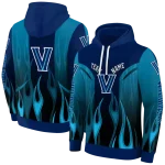 customized villanova wildcats flame design navy hoodie best selling