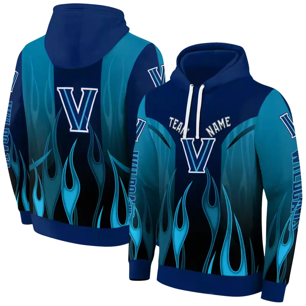 customized villanova wildcats flame design navy hoodie fashion forward customized villanova wildcats flame design navy hoodie fashion forward