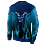 customized villanova wildcats flame design navy hoodie best selling