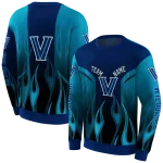 customized villanova wildcats flame design navy hoodie best selling