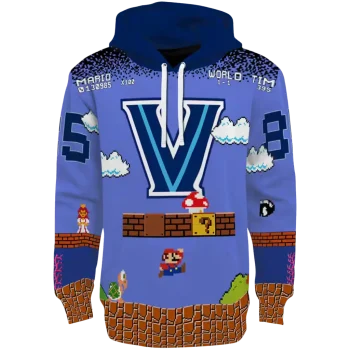 customized villanova wildcats mario blue black hoodie best selling