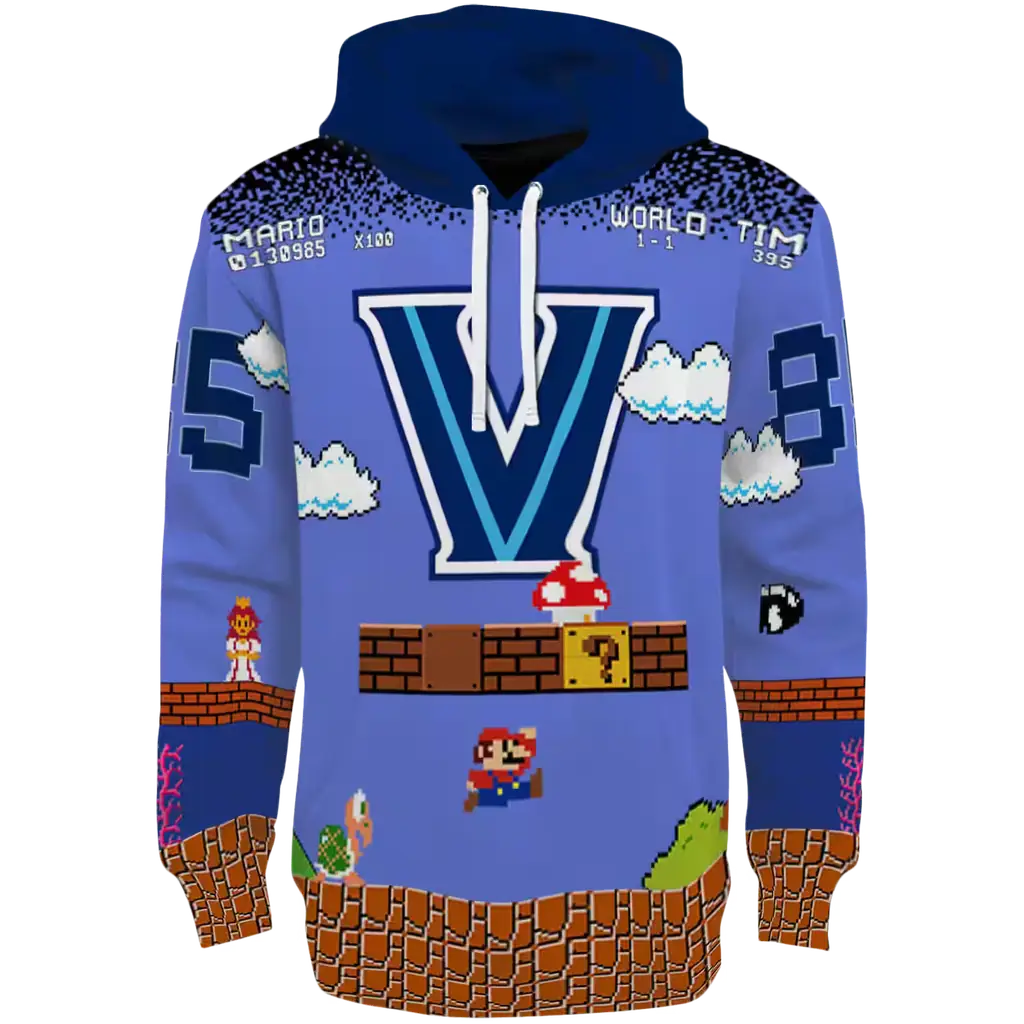 customized villanova wildcats mario blue black hoodie best selling customized villanova wildcats mario blue black hoodie best selling