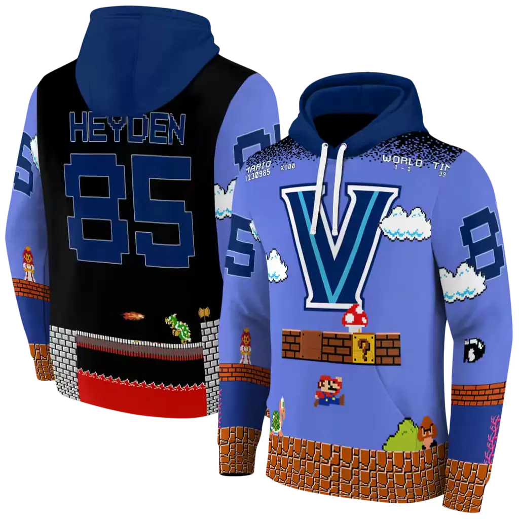 customized villanova wildcats mario blue black hoodie fashion forward customized villanova wildcats mario blue black hoodie fashion forward