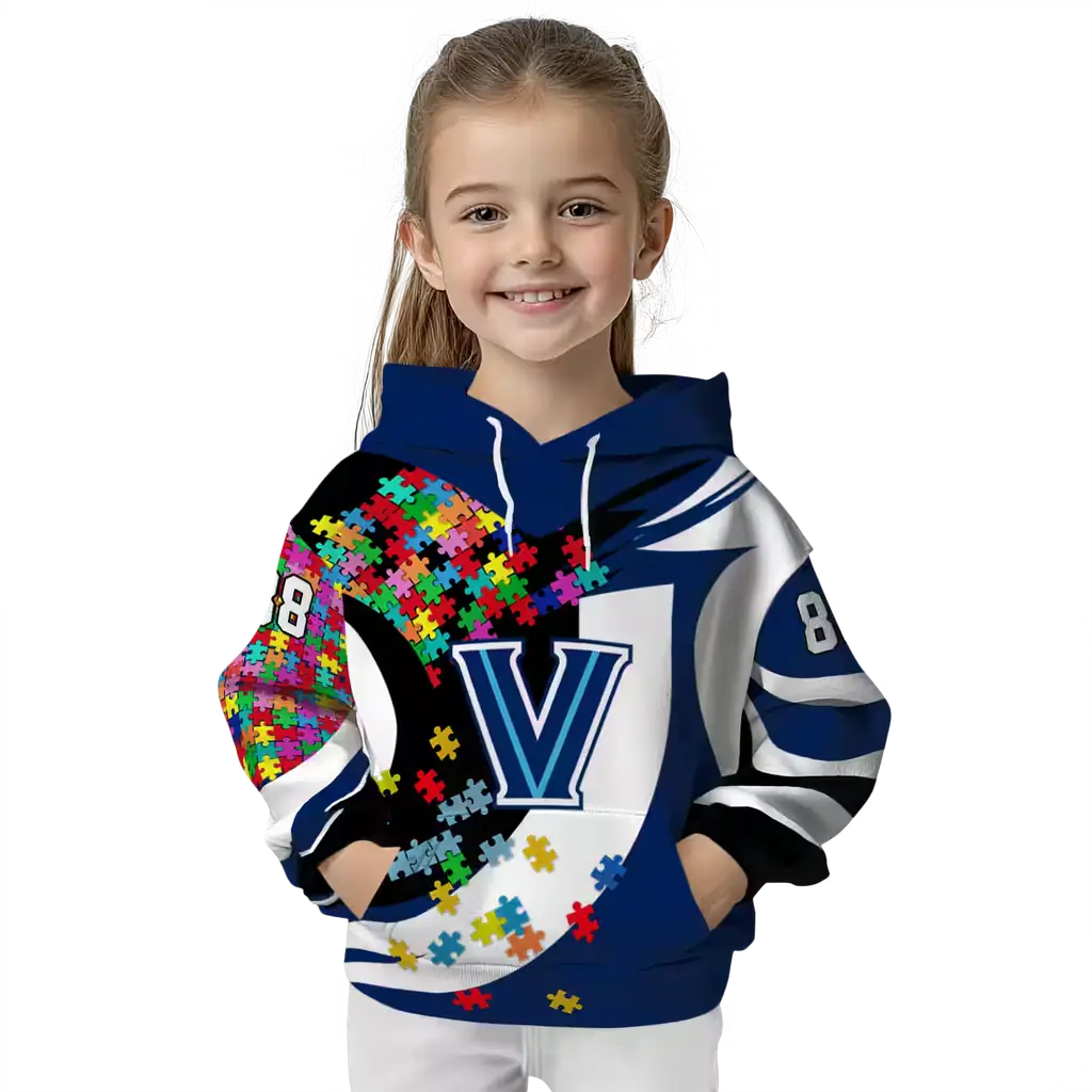 customized villanova wildcats puzzle pieces navy hoodie top rated customized villanova wildcats puzzle pieces navy hoodie top rated