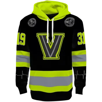 customized villanova wildcats safety motif black neon green hoodie best selling