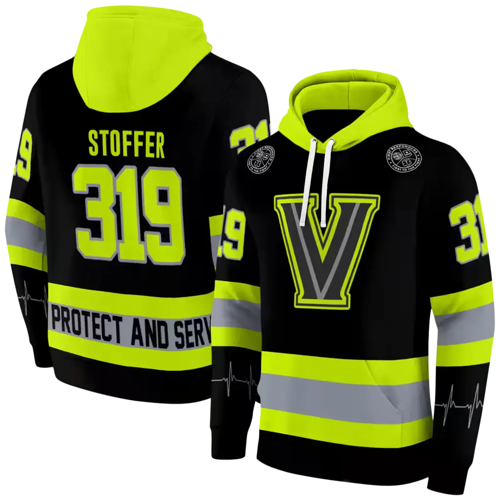 customized villanova wildcats safety motif black neon green hoodie fashion forward customized villanova wildcats safety motif black neon green hoodie fashion forward