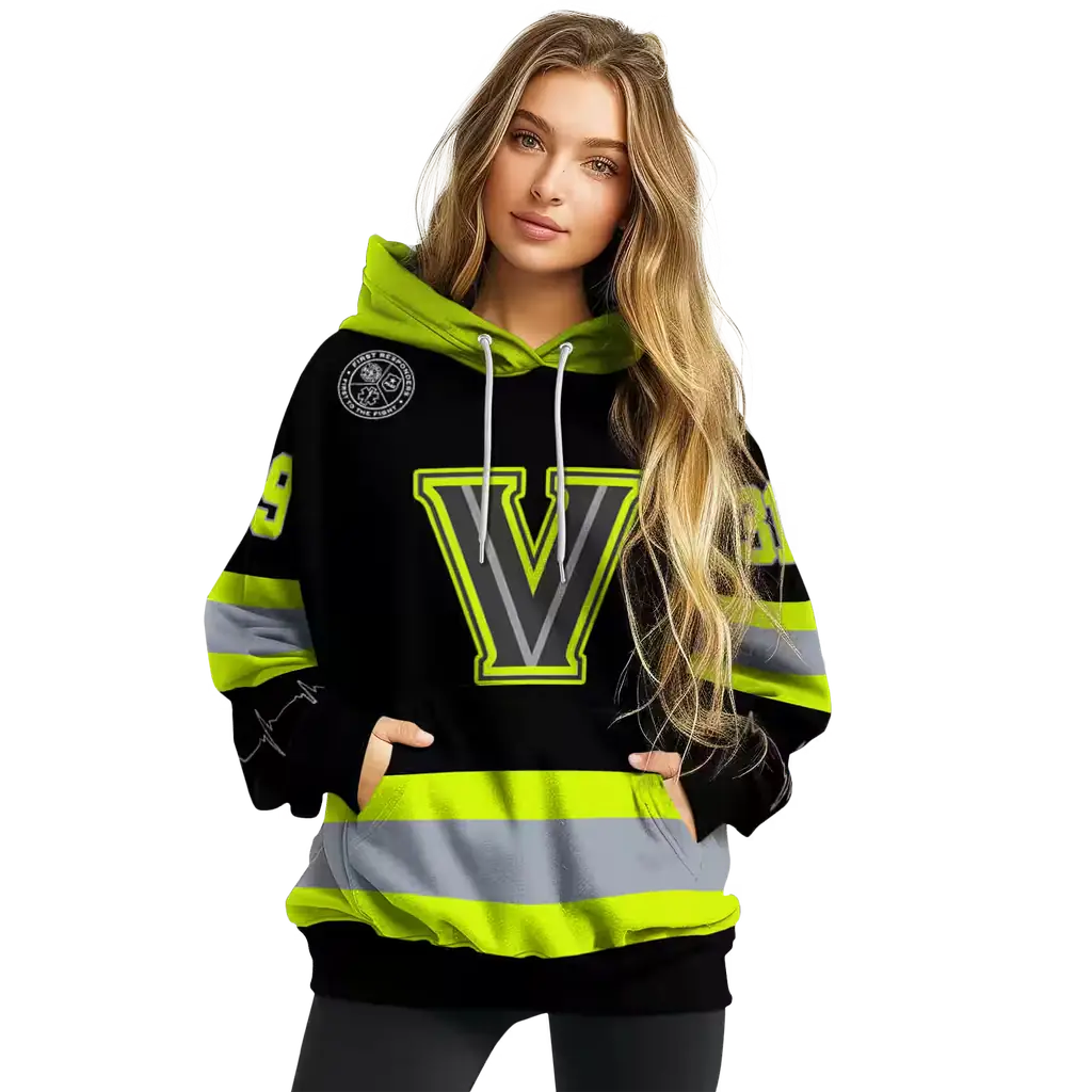 customized villanova wildcats safety motif black neon green hoodie high quality customized villanova wildcats safety motif black neon green hoodie high quality